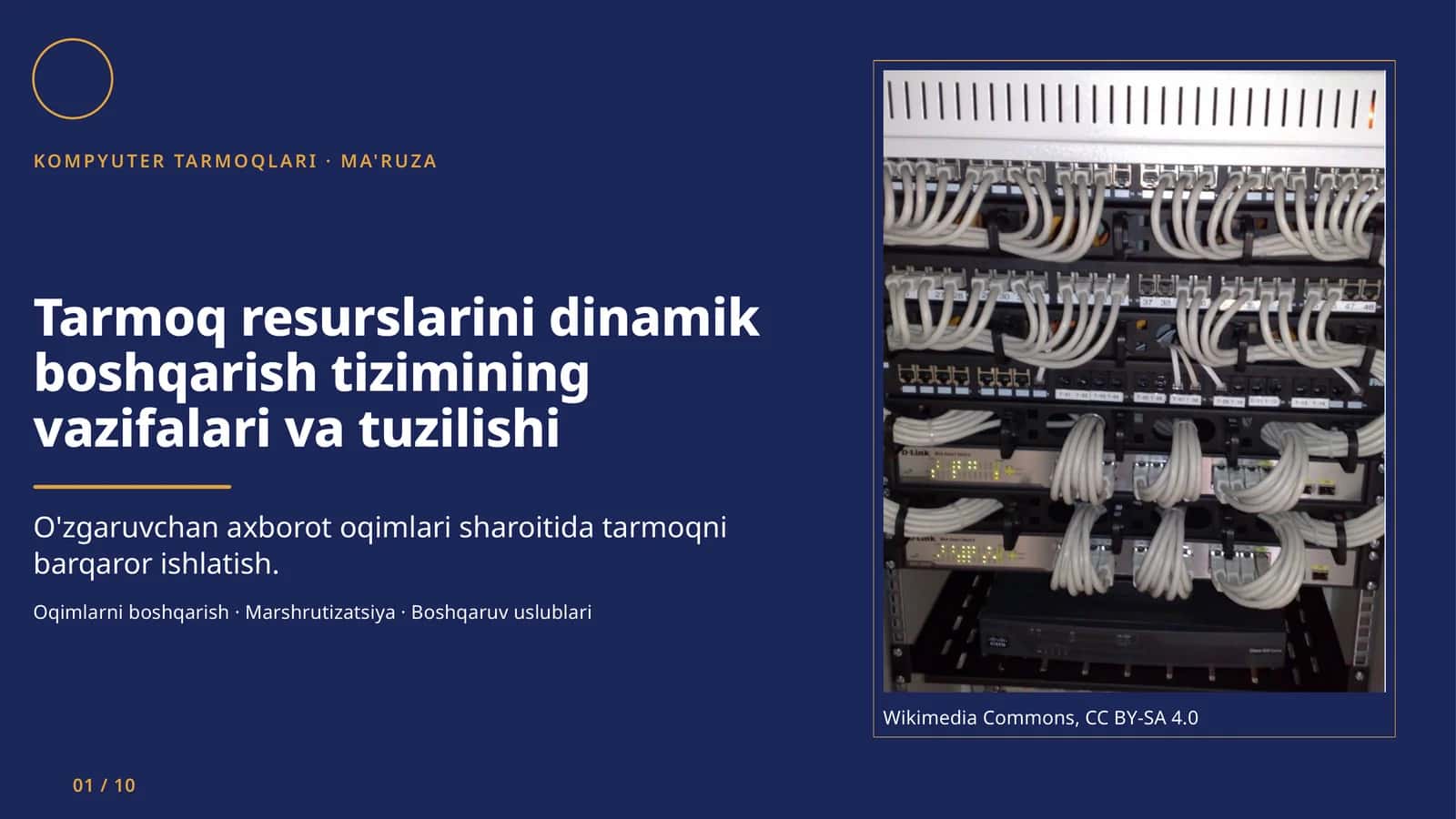 Tarmoq resurslarini dinamik boshqarish tizimining vazifalari va tuzilishi