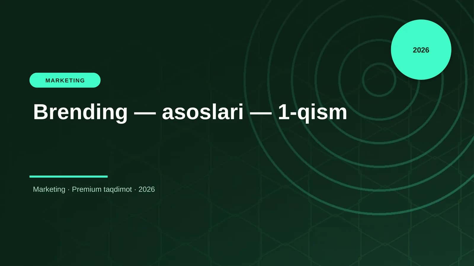 Brending - asoslari - 1-qism
