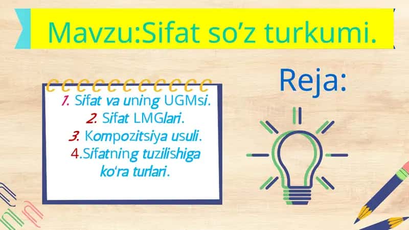 Sifat so’z turkumi