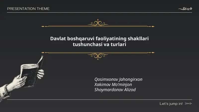 Davlat boshqaruvi faoliyatining shakllari tushunchasi va turlari