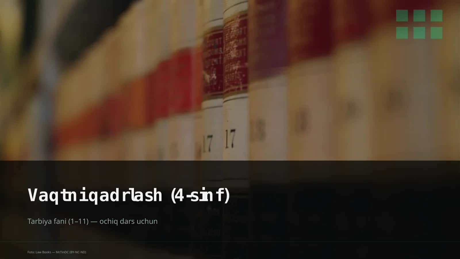 Vaqtni qadrlash (4-sinf)