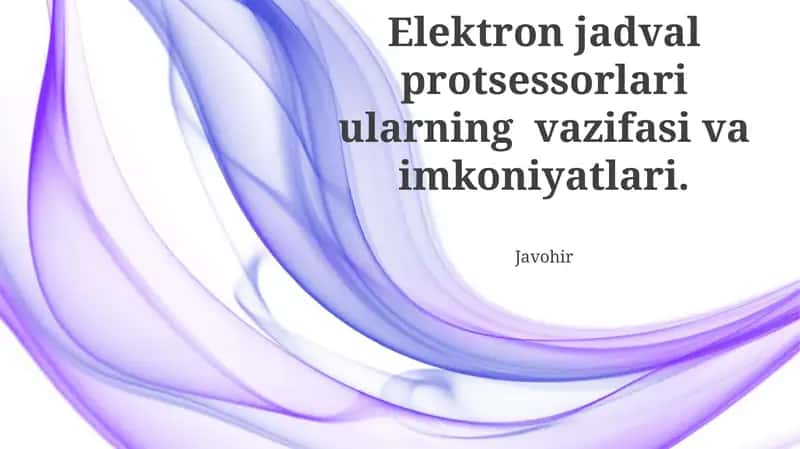 Jadval Protsessorlari