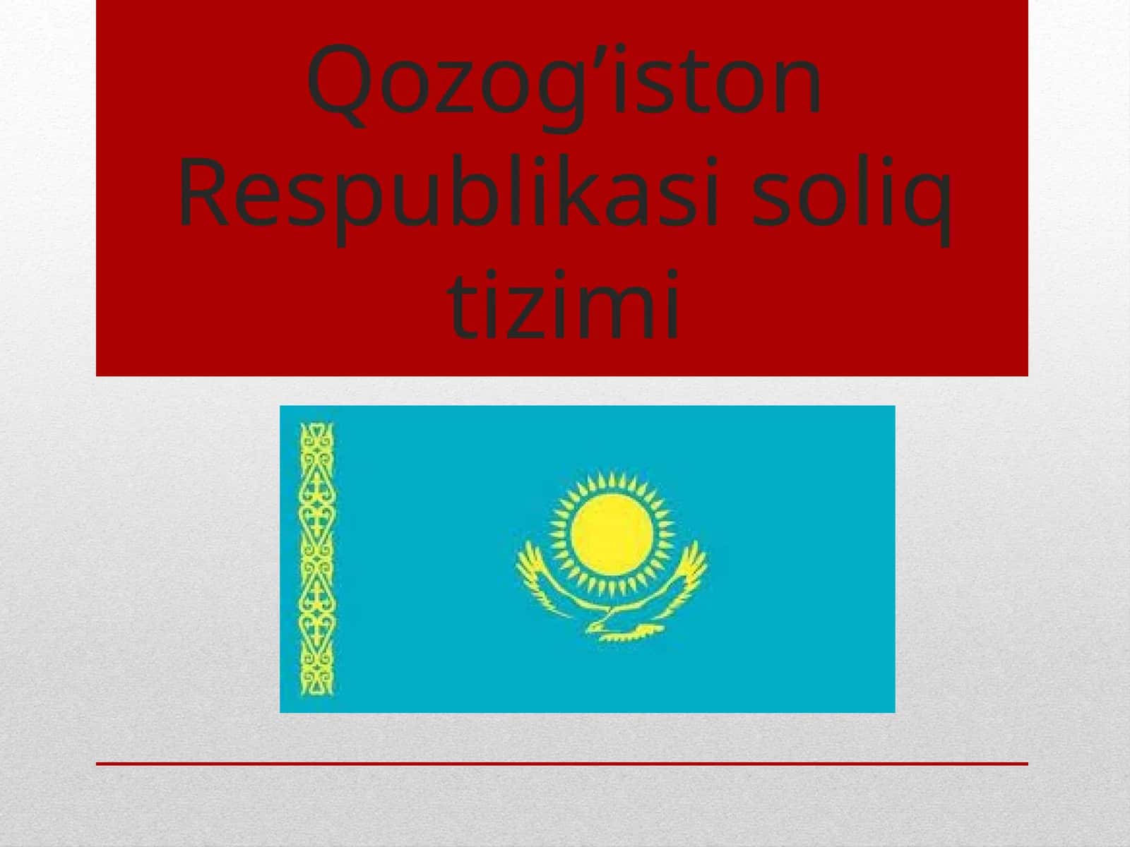 Qozog'iston Respublikasi soliq tizimi