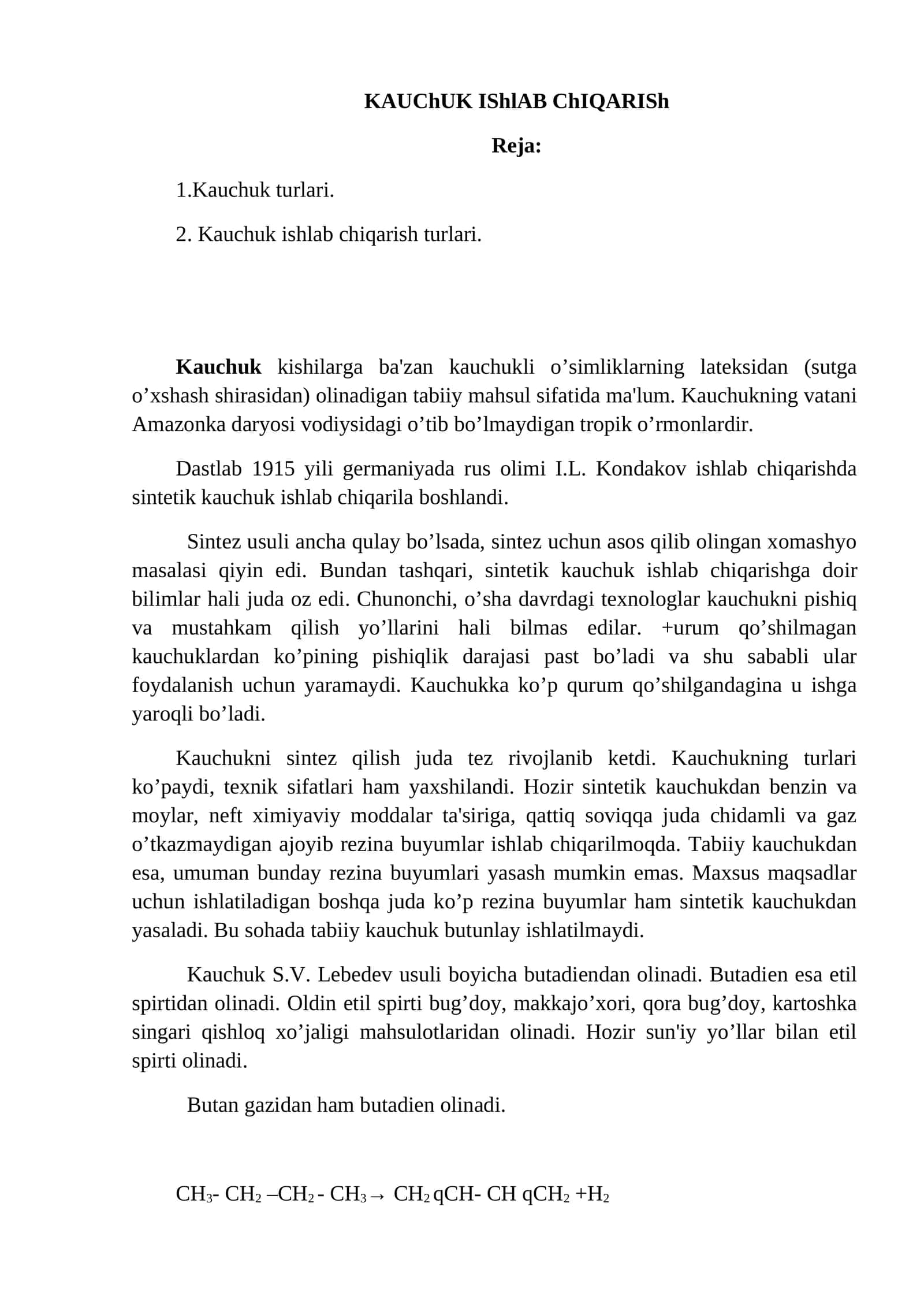 KAUCHUK IShlAB ChIQARISh