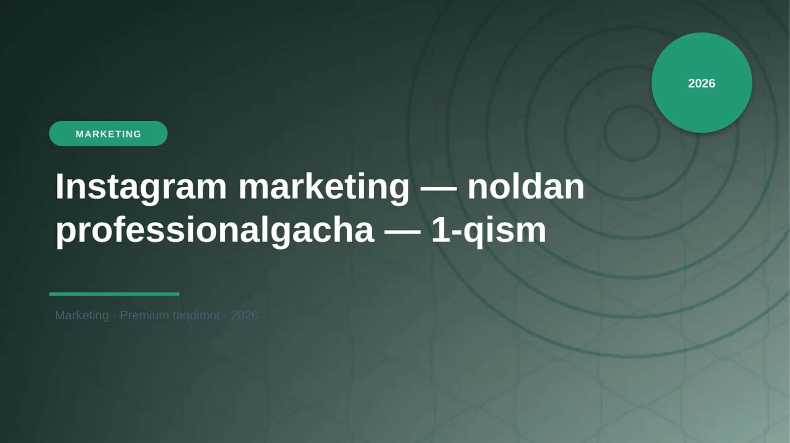 Instagram marketing — noldan professionalgacha — 1-qism
