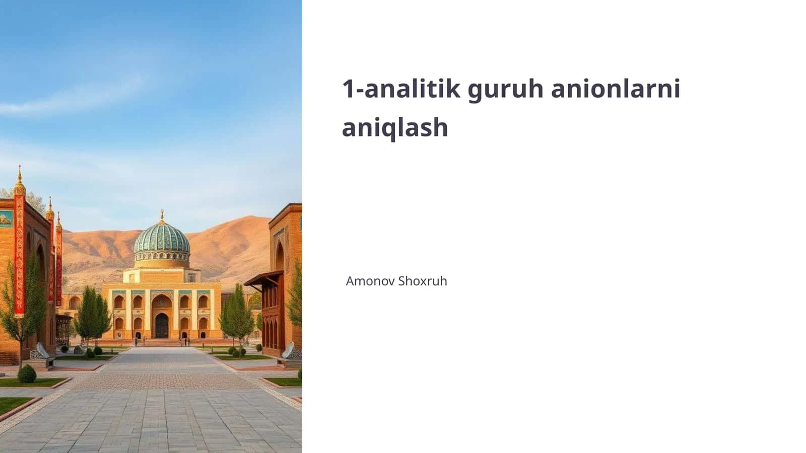 Analitik guruh anionlarni aniqlash