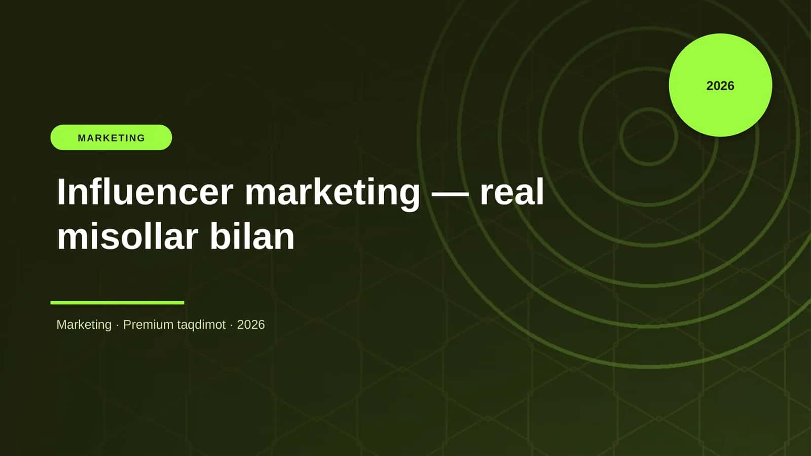 Influencer marketing — real misollar bilan