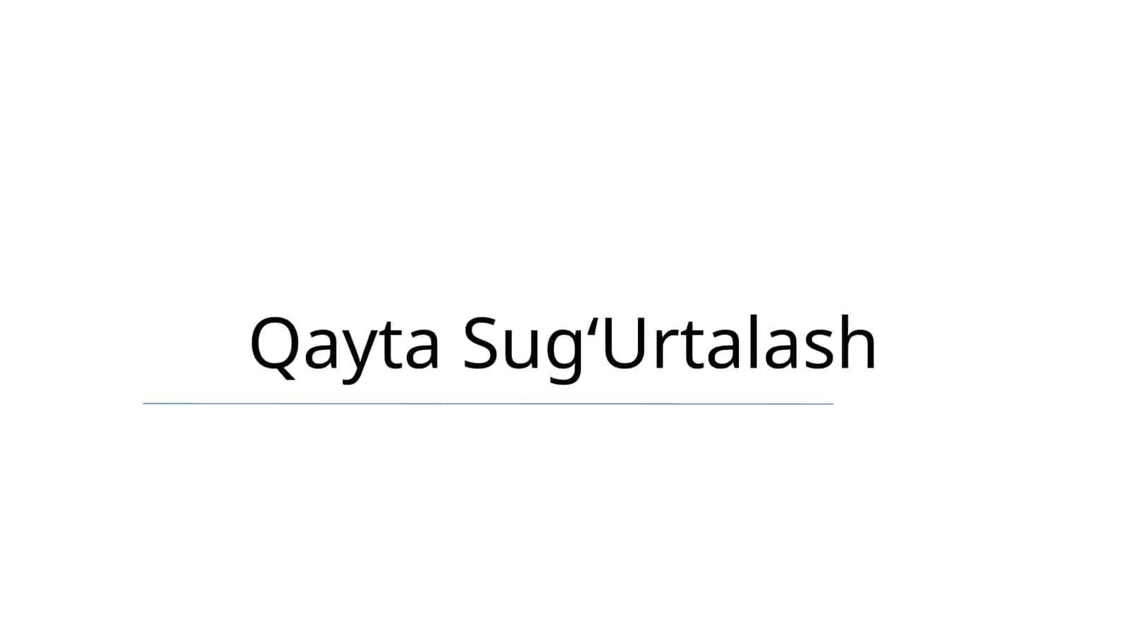 Qayta Sug‘Urtalash