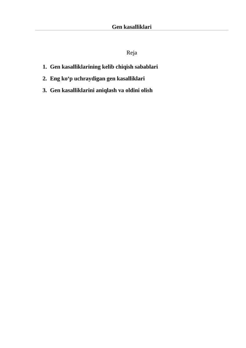 Gen kasalliklari
