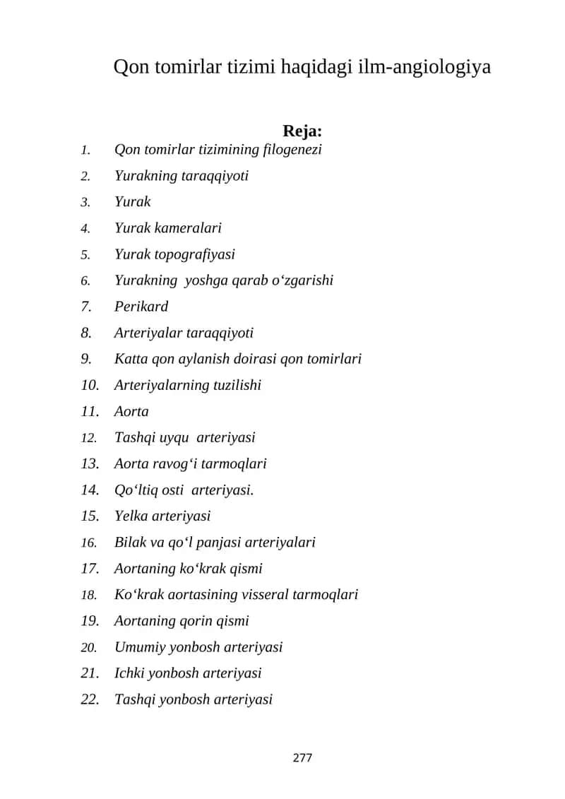 Qon tomirlar tizimi haqidagi ilm-angiologiya