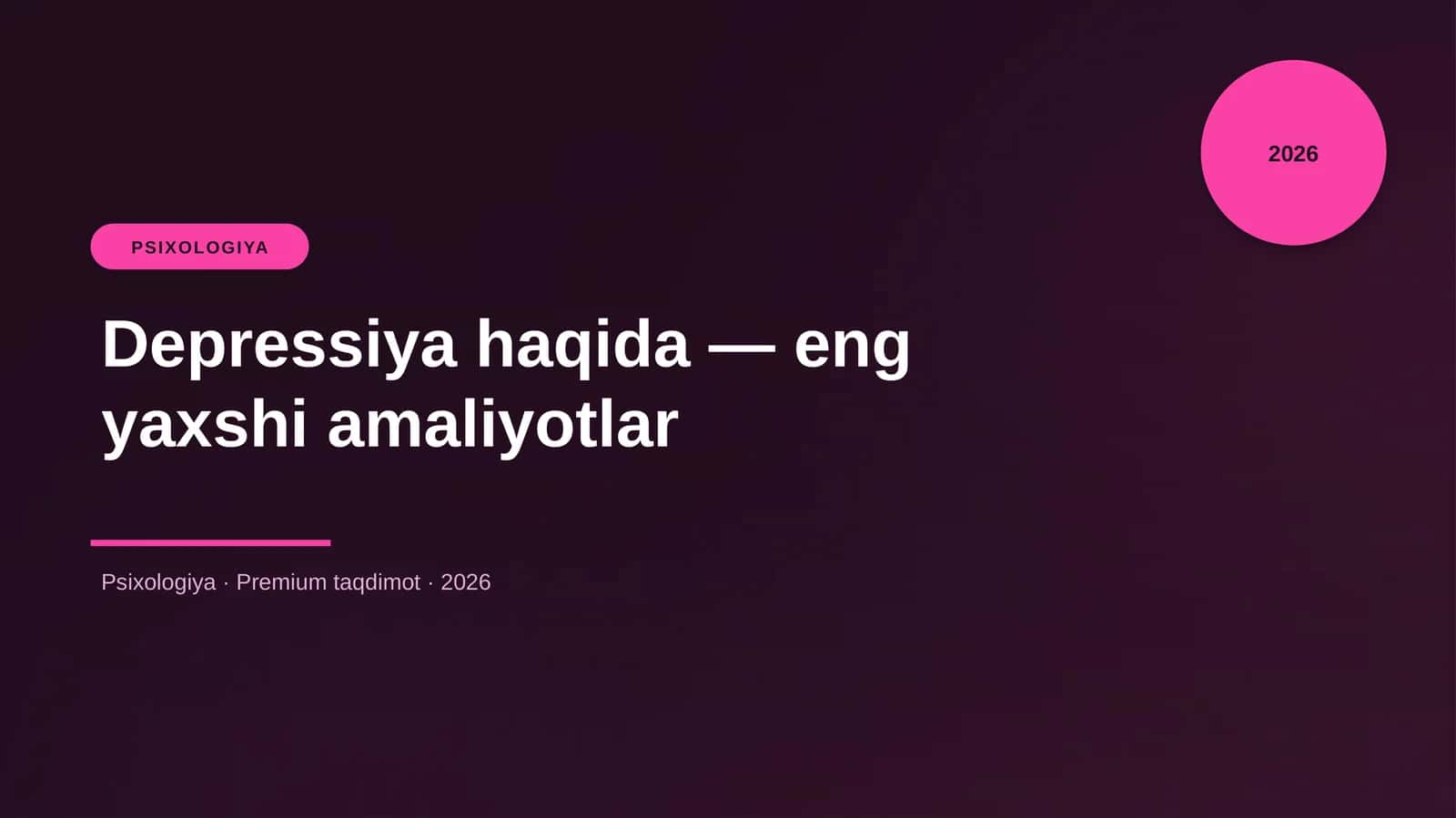Depressiya haqida — eng yaxshi amaliyotlar