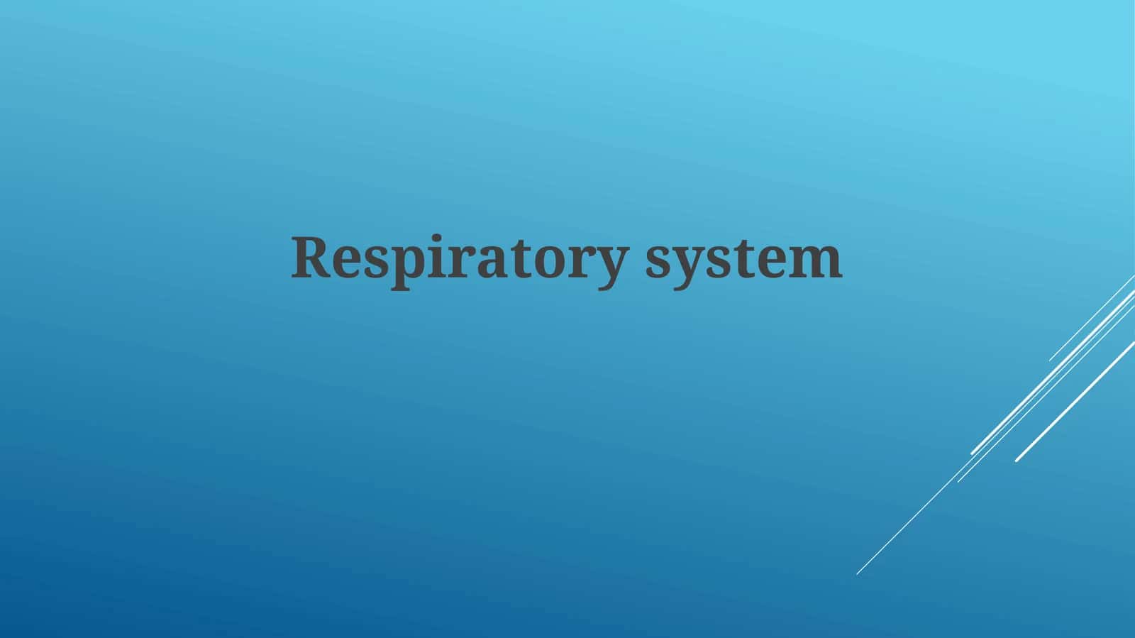 Respiratory system