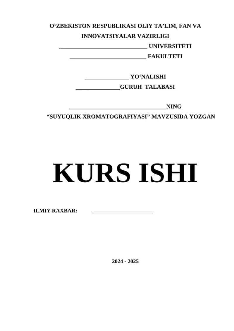 SUYUQLIK XROMATOGRAFIYASI