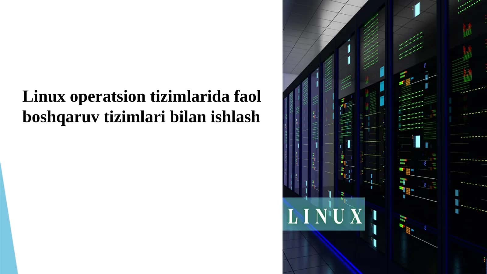 LINUX operatsion tizimlarida faol boshqaruv tizimlari bilan ishlash