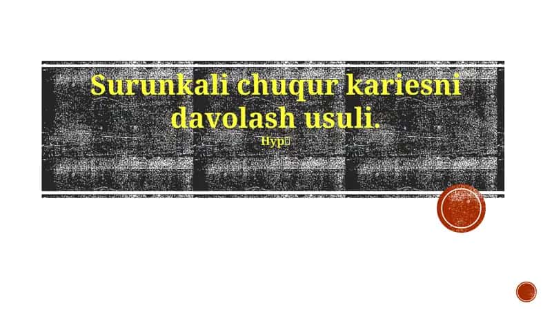 Surunkali chuqur kariesni davolash usuli