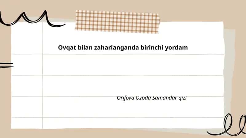Zaharlanish belgilari va simptomlari