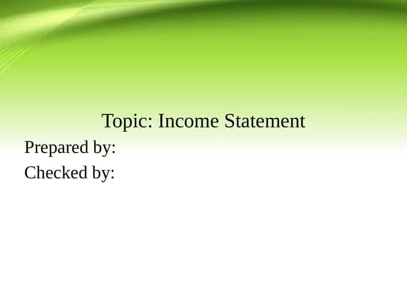 Income Statement