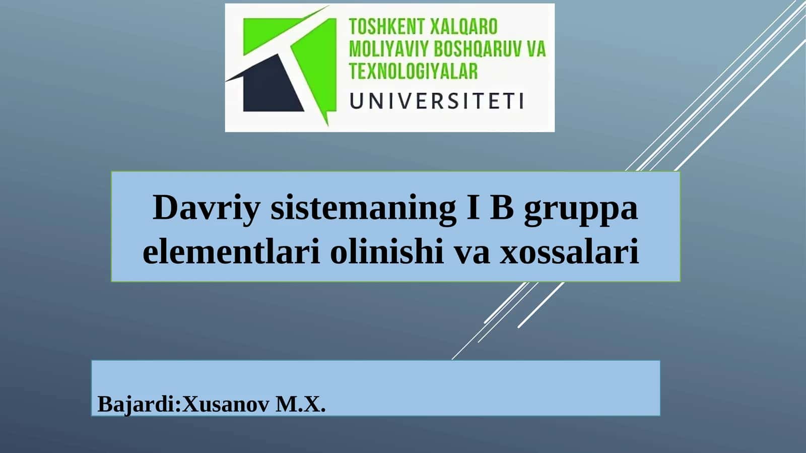 davriy sistema 1 B guruh