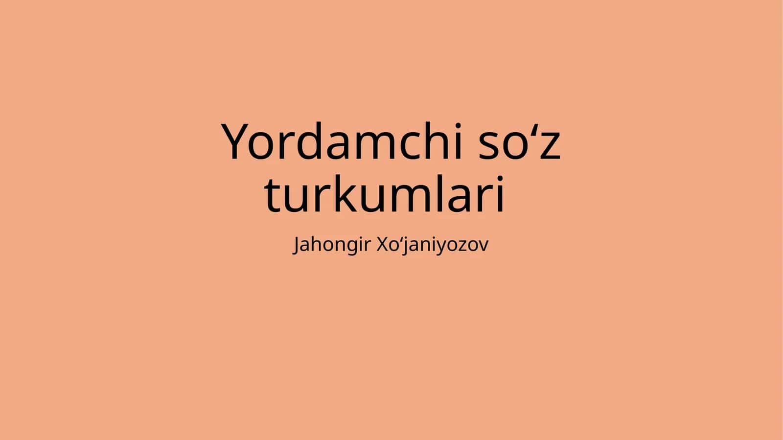 Yordamchi so'z turkumlari