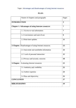 Advantages and disadvantages of using internet resources