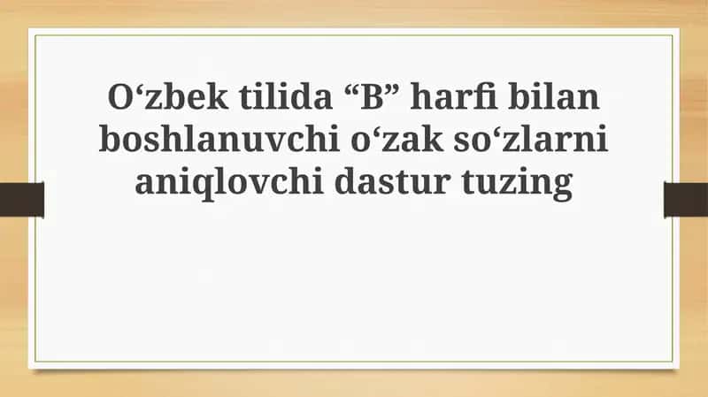 Ildiz so'zlarni aniqlash