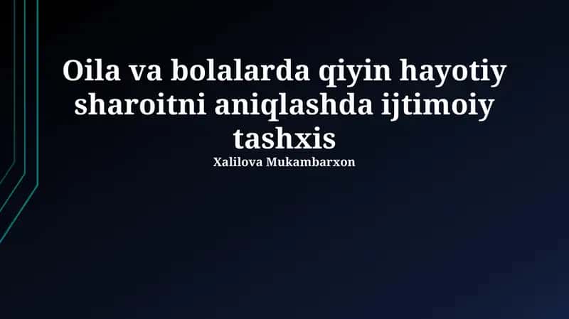 Ijtimoiy diagnostika natijalari va keyingi choralar