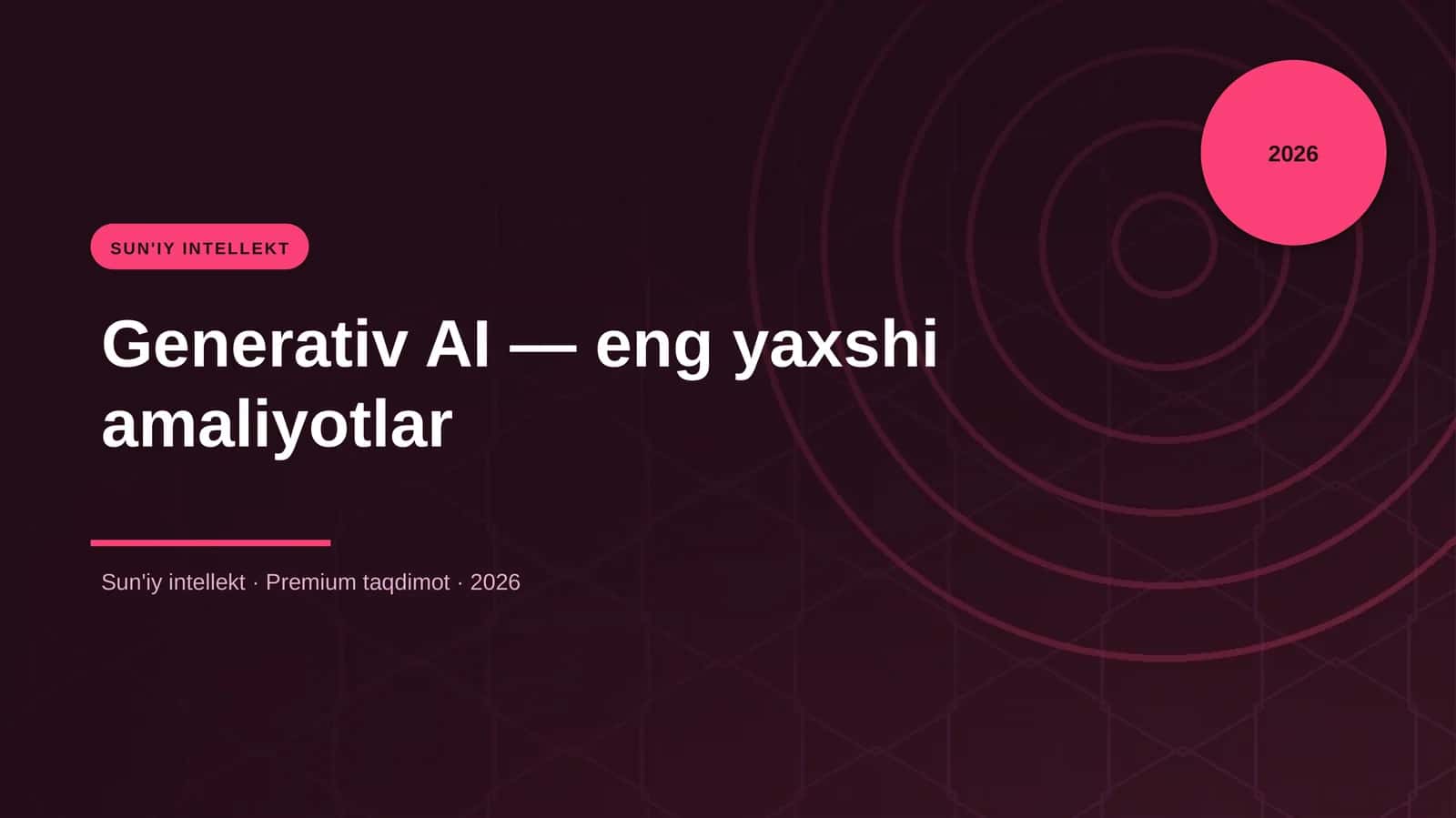 Generativ AI — eng yaxshi amaliyotlar