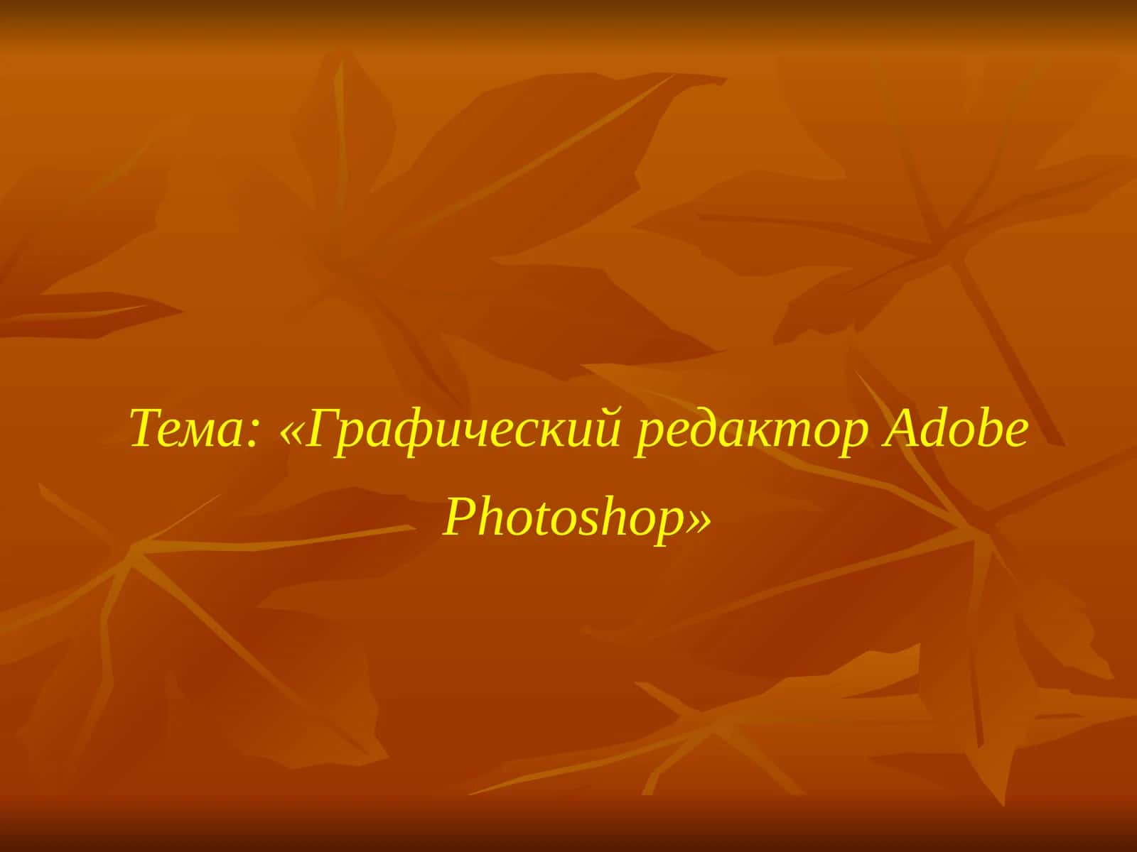 Графический редактор Adobe Photoshop