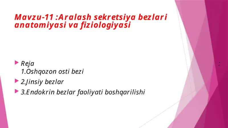 Aralash sekretsiyabezlar anatomiyasi va fiziologiyasi