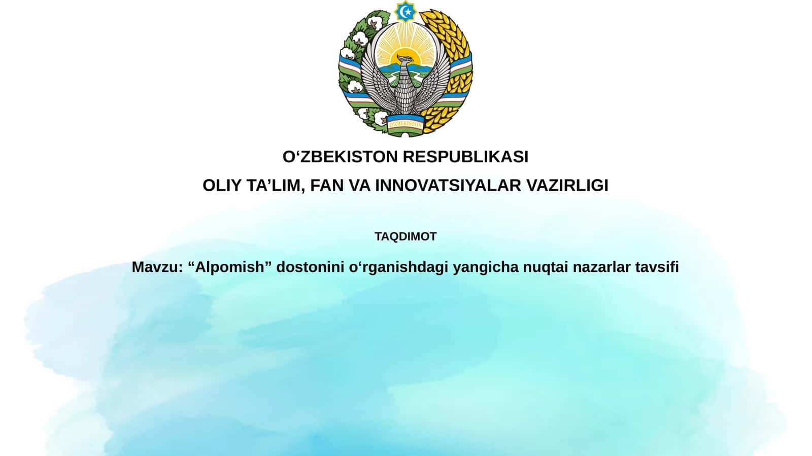 Alpomish dostonini oʻrganish