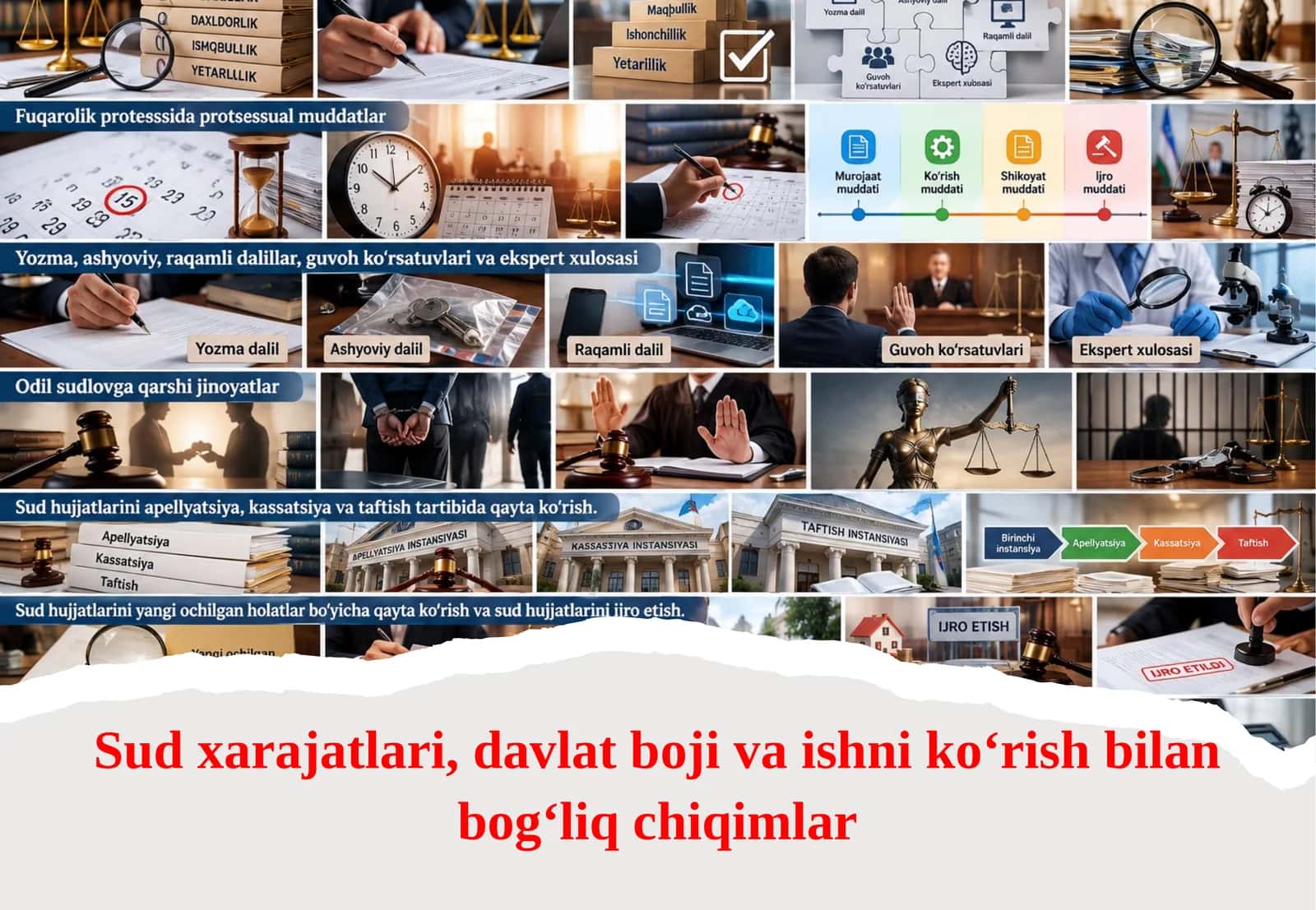 Sud xarajatlari, davlat boji va ishni ko‘rish bilan bog‘liq chiqimlar