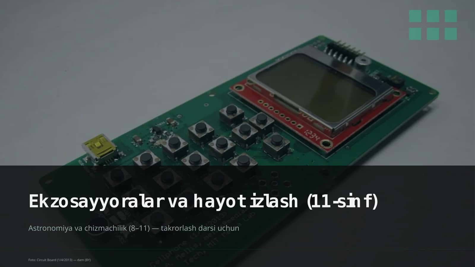 Ekzosayyoralar va hayot izlash (11-sinf)