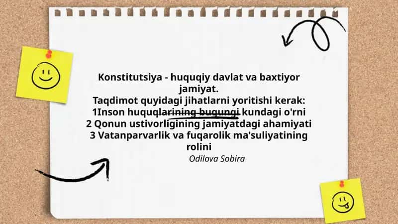 Konstitutsiya - huquqiy davlat va baxtiyor jamiyat