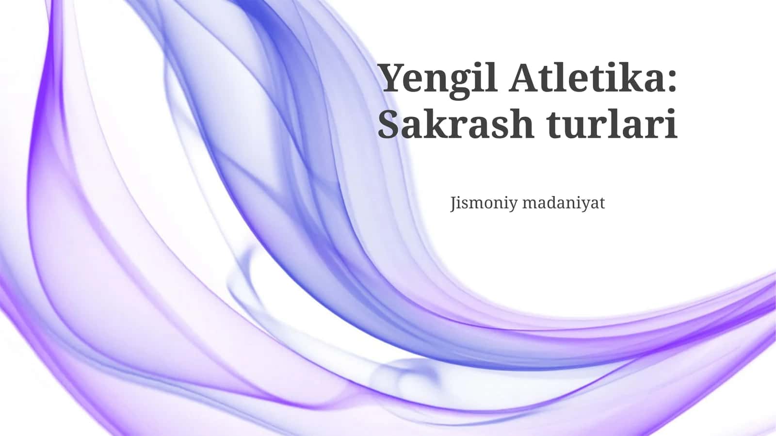 Yengil Atletika: Sakrash turlari