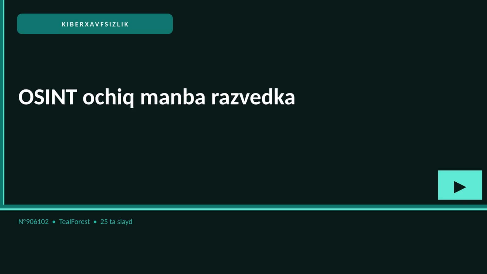 OSINT ochiq manba razvedka