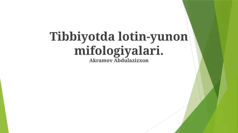 Tibbiyotda lotin-yunon mifologiyalari
