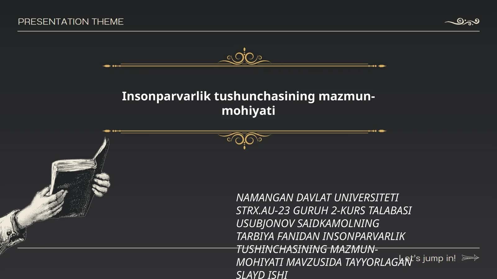 Insonparvarlik tushunchasining mazmun-mohiyati