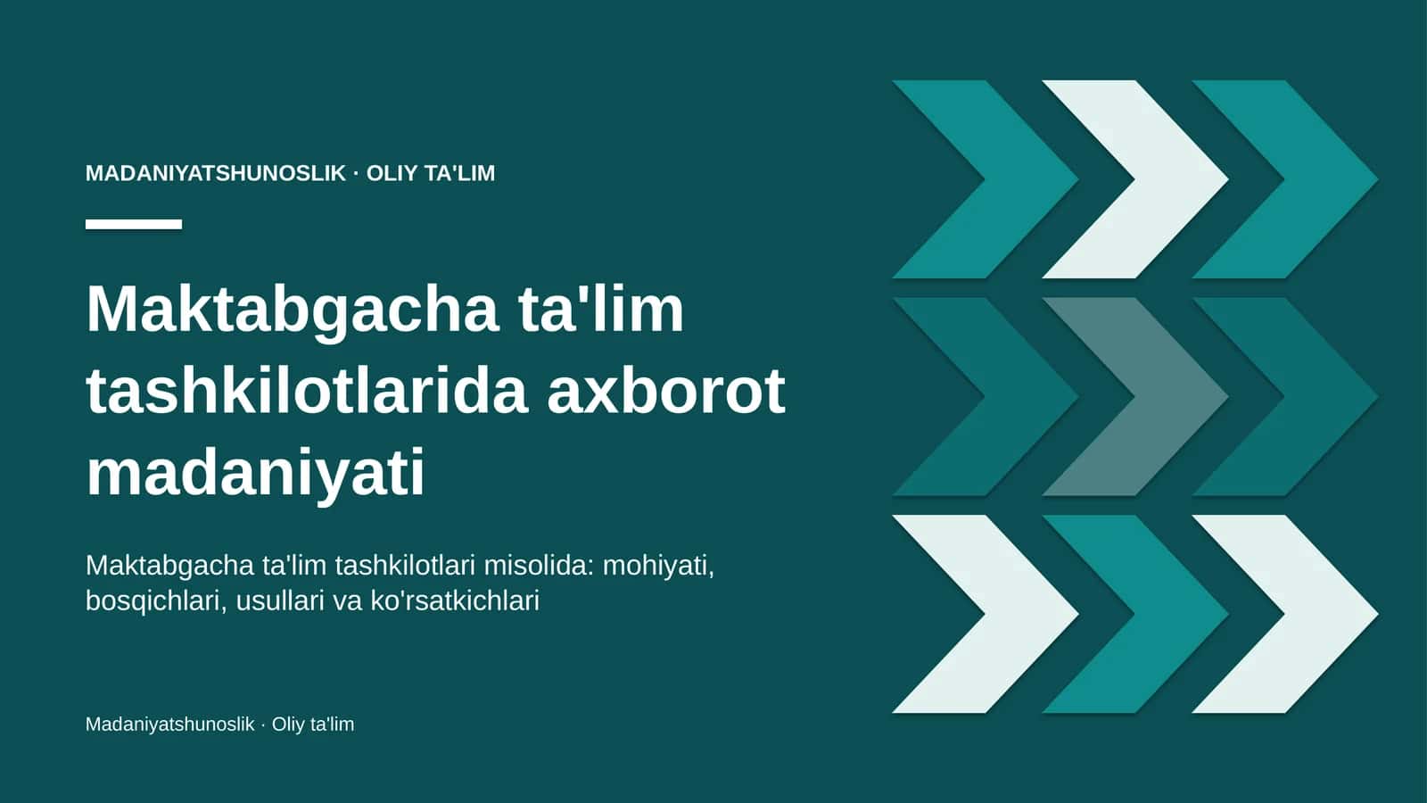 maktabgacha ta'lim tashkilotlarida axborot madaniyati 8273