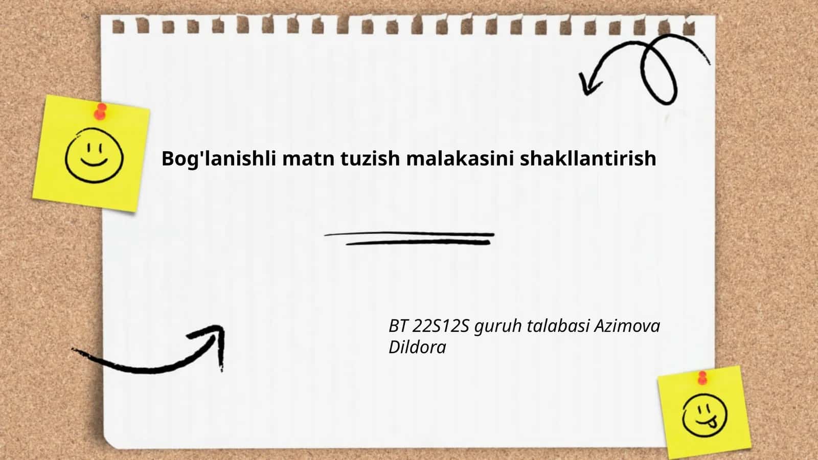 Bog'lanishli matn tuzish asoslari