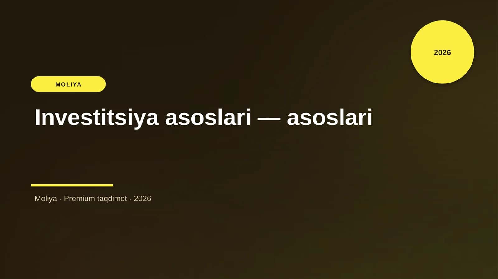 Investitsiya asoslari — asoslari