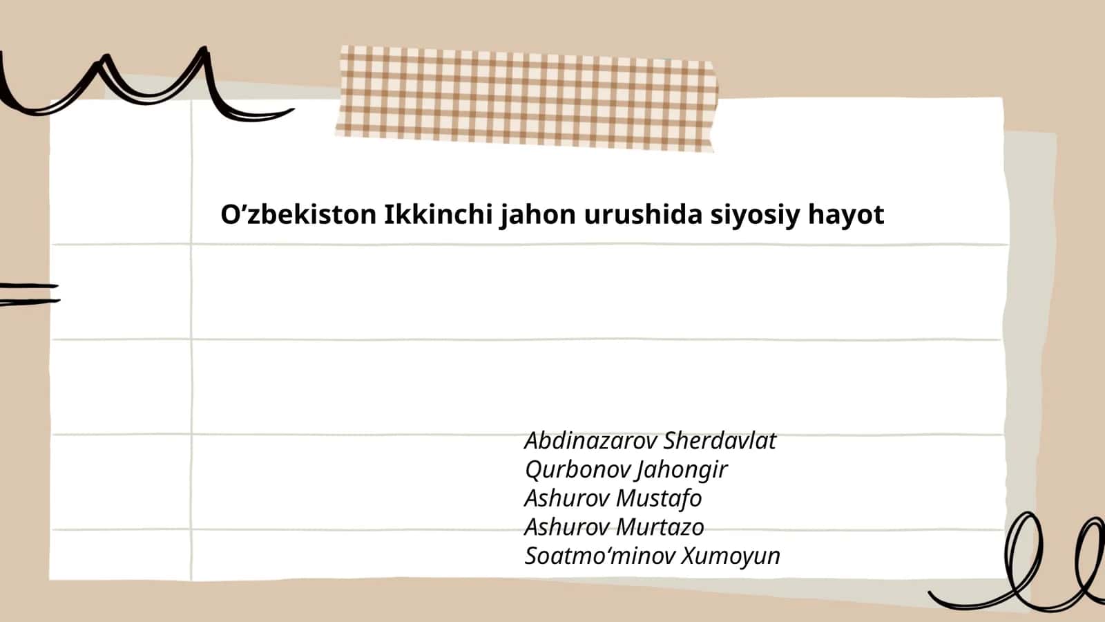 Oʼzbekiston Ikkinchi jahon urushida siyosiy hayot