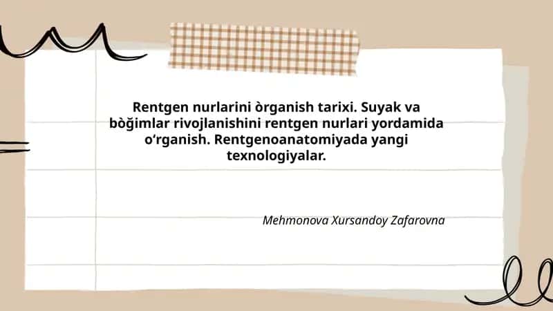 Rentgen nurlarini òrganish tarixi