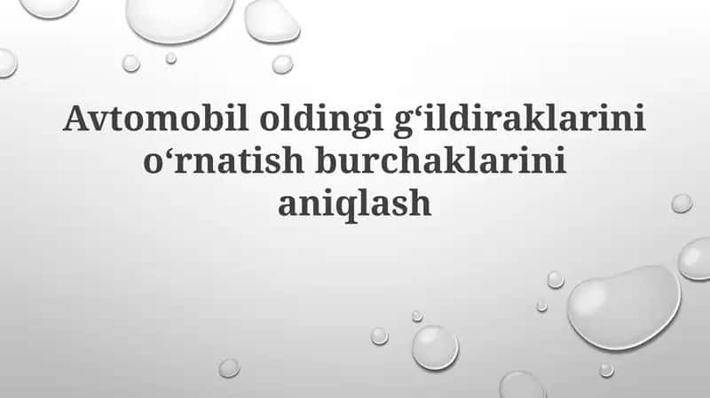 G'ildirak tekislash burchaklari