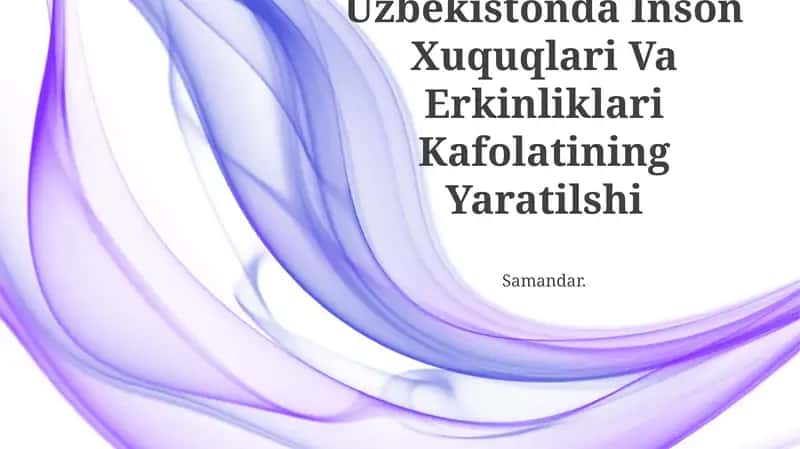 Inson Xuquqlari Va Erkinliklari Kafolatining Yaratilishi