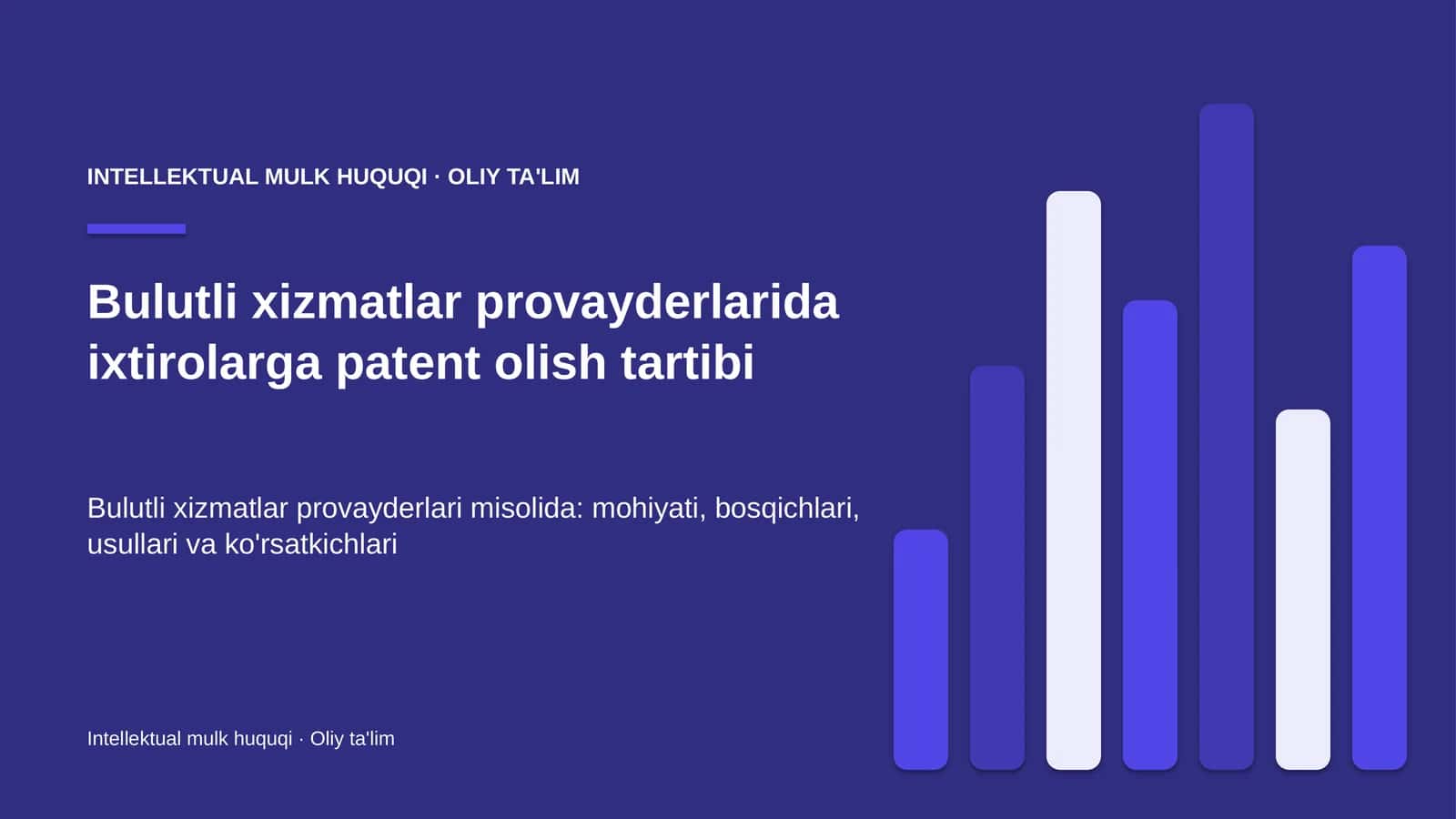 Bulutli xizmatlar provayderlarida ixtirolarga patent olish tartibi