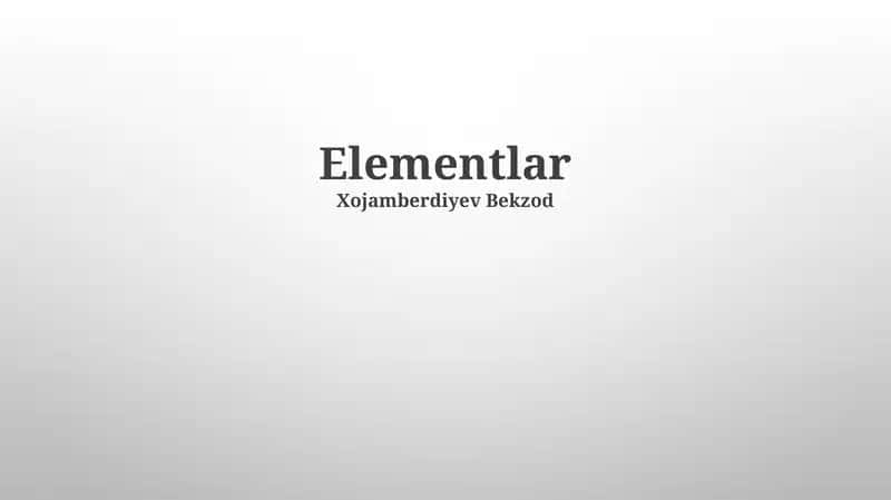 Elementlar