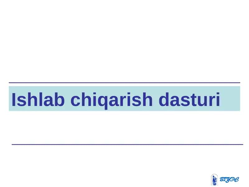 Ishlab chiqarish dasturi