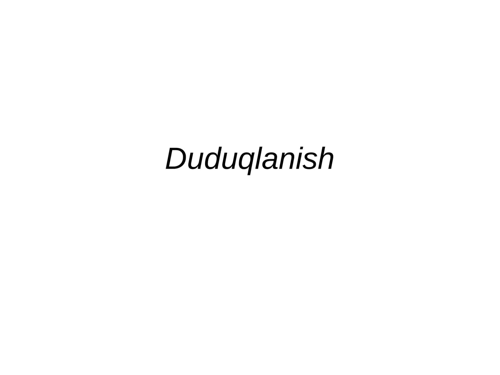 Duduqlanish