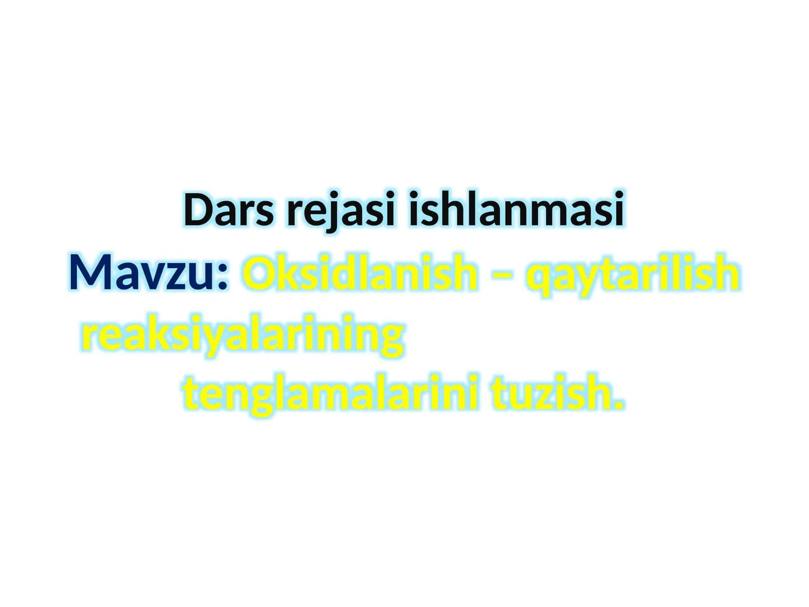 Oksidlanish–qaytarilish