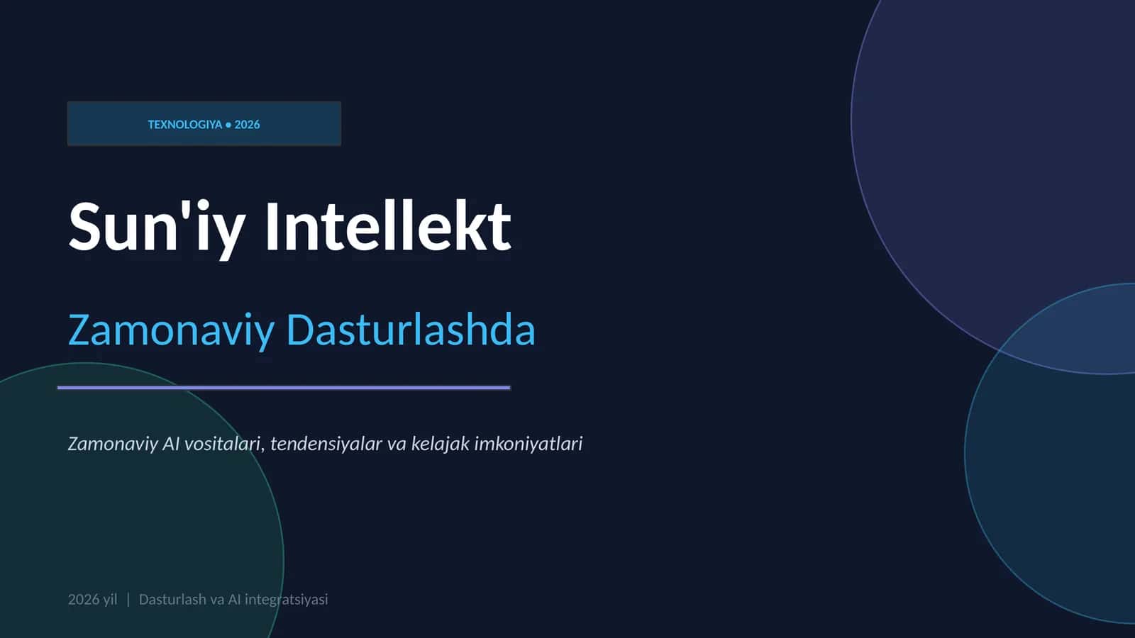 Sun'iy Intellekt Zamonaviy Dasturlashda